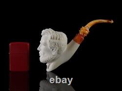 Abraham Lincoln Pipe By Erdogan EGE Handmade Block Meerschaum-NEW W CASE#1347