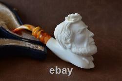 Abraham Lincoln Pipe By Erdogan EGE Handmade Block Meerschaum-NEW W CASE#1347