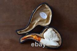 Abraham Lincoln Pipe By Erdogan EGE Handmade Block Meerschaum-NEW W CASE#1347