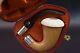 African Mahogany Wood Sherlock Pipe W Block Meerschaum Cap Handmade W Case&641