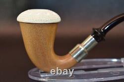 African Mahogany Wood Sherlock Pipe W Block Meerschaum Cap Handmade W Case&641