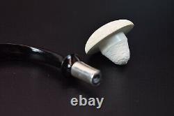 African Mahogany Wood Sherlock Pipe W Block Meerschaum Cap Handmade W Case&641
