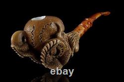 Ali Large Skull In Claw Pipe Block Meerschaum-NEW Handmade W Fitted CASE#24