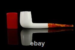 Ali Large Smooth Billiard PIPE-BLOCK MEERSCHAUM-NEW-HAND CARVED W Case#865