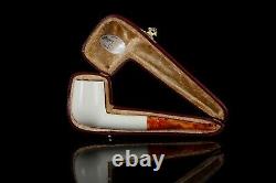 Ali Large Smooth Billiard PIPE-BLOCK MEERSCHAUM-NEW-HAND CARVED W Case#865