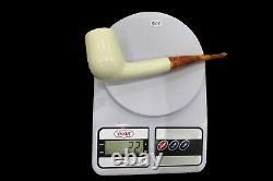 Ali Large Smooth Billiard PIPE-BLOCK MEERSCHAUM-NEW-HAND CARVED W Case#865