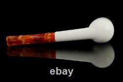 Ali Large Smooth Billiard PIPE-BLOCK MEERSCHAUM-NEW-HAND CARVED W Case#865