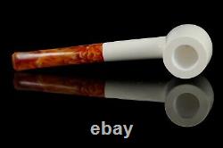 Ali Large Smooth Billiard PIPE-BLOCK MEERSCHAUM-NEW-HAND CARVED W Case#865