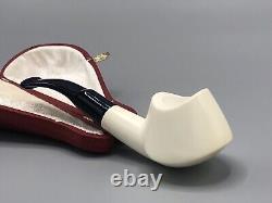 Ali Smooth Whale Pipe BLOCK MEERSCHAUM-NEW-HAND CARVED W Case#1702