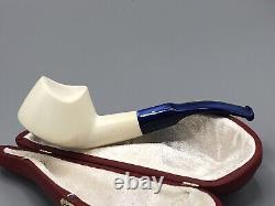 Ali Smooth Whale Pipe BLOCK MEERSCHAUM-NEW-HAND CARVED W Case#1702