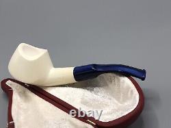 Ali Smooth Whale Pipe BLOCK MEERSCHAUM-NEW-HAND CARVED W Case#1702