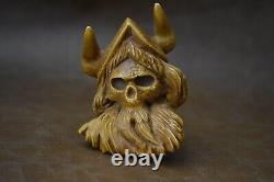 Ali Viking Skull Figure Pipe New Block Meerschaum Handmade W Case#691