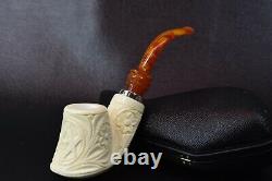 Ali Volcano Pipe Mason Reverse Calabash BLOCK MEERSCHAUM-NEW-HANDCARVEDw Case770