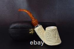 Ali Volcano Pipe Mason Reverse Calabash BLOCK MEERSCHAUM-NEW-HANDCARVEDw Case770