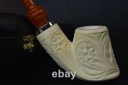 Ali Volcano Pipe Mason Reverse Calabash BLOCK MEERSCHAUM-NEW-HANDCARVEDw Case770