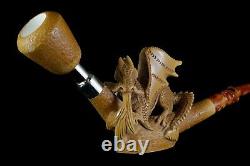 Ali XL Size Deluxe Dragon Pipe Block Meerschaum-NEW W CASE#1319 Spigot Bowl