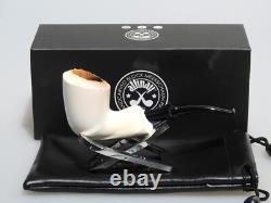 Altinay Meerschaum Pipe Freehand Dublin with Push-Pull Tenon, Block Meerschaum