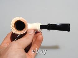 Altinay Meerschaum Pipe Freehand Dublin with Push-Pull Tenon, Block Meerschaum
