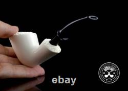 Altinay Meerschaum Pipe Freehand Dublin with Push-Pull Tenon, Block Meerschaum