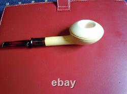 Altinok Block Meerschaum Squat Bulldog Pipe Unsmoked