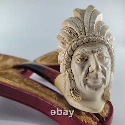 American Indian Meerschaum Pipe hancarved block meerschaum by CPW Pipes #1773