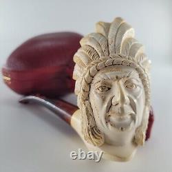 American Indian Meerschaum Pipe hancarved block meerschaum by CPW Pipes #1773