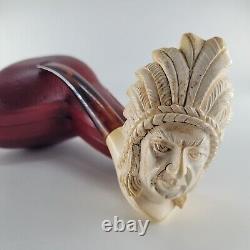 American Indian Meerschaum Pipe hancarved block meerschaum by CPW Pipes #1773