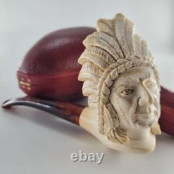 American Indian Meerschaum Pipe hancarved block meerschaum by CPW Pipes #1773