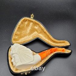 American Indian Native block meerschaum pipe handcarved by CPW Pipes #1731