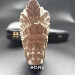 American Indian Native block meerschaum pipe handcarved by CPW Pipes #1731