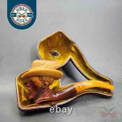 Antique Astleys Estate Block Meerschaum Pipe, Genuine Amber Stem