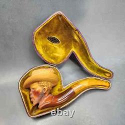 Antique Astleys Estate Block Meerschaum Pipe, Genuine Amber Stem