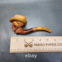 Antique Astleys Estate Block Meerschaum Pipe, Genuine Amber Stem