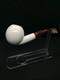 Apple Smooth Bent Stem Meerschaum Pipe, Block Meerschaum Pipe, Unsmoked Pipe