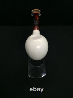 Apple Smooth Bent Stem Meerschaum Pipe, Block Meerschaum Pipe, Unsmoked Pipe