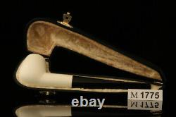 Apple Straight Block Meerschaum Pipe with fitted case M1775