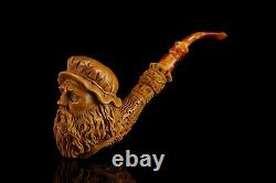 Arabic Merchant Figure Pipe New Block Meerschaum Handmade W Case#972