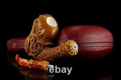 Arabic Merchant Figure Pipe New Block Meerschaum Handmade W Case#972