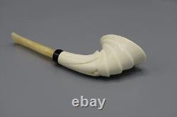 Artist Design Horn Pipe New Block Meerschaum Handmade Fitted Case#382