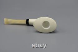 Artist Design Horn Pipe New Block Meerschaum Handmade Fitted Case#382