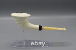 Artist Design Horn Pipe New Block Meerschaum Handmade Fitted Case#382