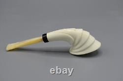 Artist Design Horn Pipe New Block Meerschaum Handmade Fitted Case#382