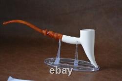 Artist Design Smooth Pickaxe Pipe Block MEERSCHAUM-NEW-HAND CARVED W Case#939