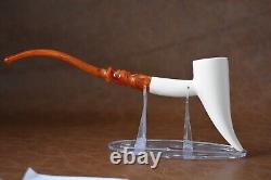 Artist Design Smooth Pickaxe Pipe Block MEERSCHAUM-NEW-HAND CARVED W Case#939