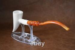 Artist Design Smooth Pickaxe Pipe Block MEERSCHAUM-NEW-HAND CARVED W Case#939