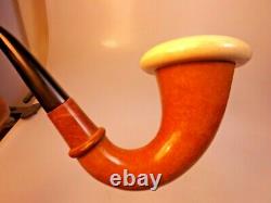 Austria AB Made Block Meerschaum Cup Calabash Gourd Sherlock Style Pipe Briar Ex
