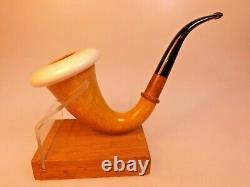 Austria AB Made Block Meerschaum Cup Calabash Gourd Sherlock Style Pipe BriarExt