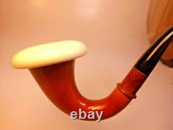 Austria AB Made New Block Meerschaum Cup Calabash Gourd Sherlock Style Pipe