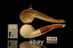 Autograph Series Carved Apple Block Meerschaum Pipe with case M2020