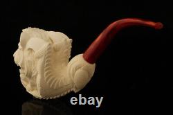 Autograph Series Lion in Claw Block Meerschaum Pipe with fitted case 14342